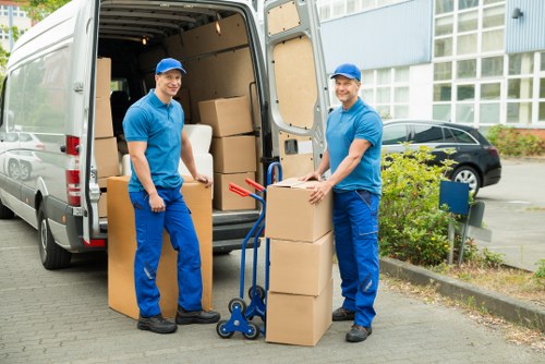 Packing boxes and furniture for a house move in Ruislip