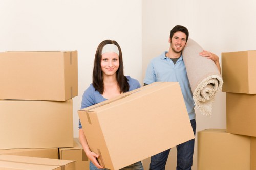 Furniture and boxes prepared for relocation in the Ruislip area